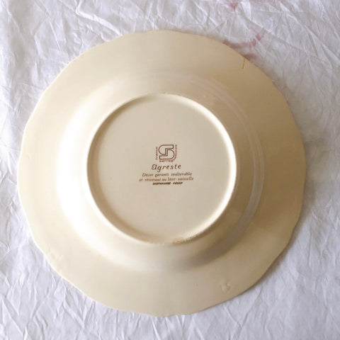 ディゴワンサルグミンヌ Digoin＆sarreguemines アグレスト 深皿 クルーズプレート 23㎝ フランスアンティーク食器 フランス蚤の市・ブロカント