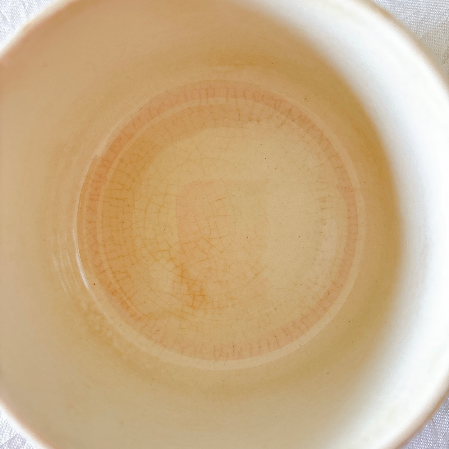 クレイユモントロー HBCM Béarn バスク柄カップ＆ソーサー「イエローｘブルー」 フランスアンティーク食器 ブロカント バスク柄アンティーク