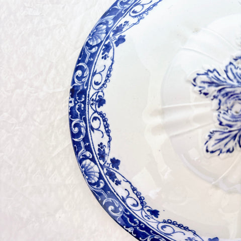 フランスアンティーク ロンウィ（Longwy） 「Louis XV（ルイ15世）」シリーズ　蓋付きスープチュリーン｜ブルー＆ホワイト陶器