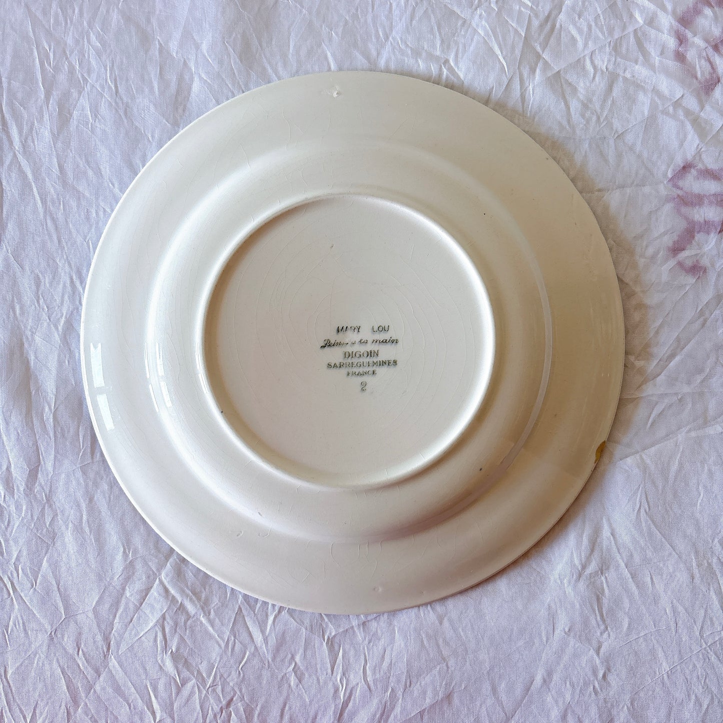 フランスアンティーク ディゴワンサルグミンヌ MARY LOU マリールー デザートプレート 花柄 Digoin Sarreguemines アンティーク食器