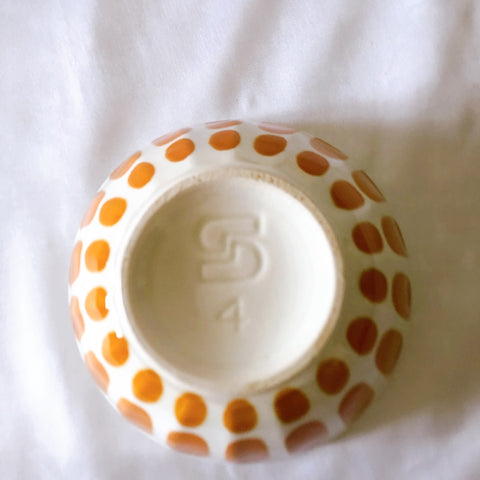 ディゴワン＆サルグミンヌ カフェオレボウル オレンジｘホワイト a フランスアンティーク食器　ブロカントアンティーク　蚤の市