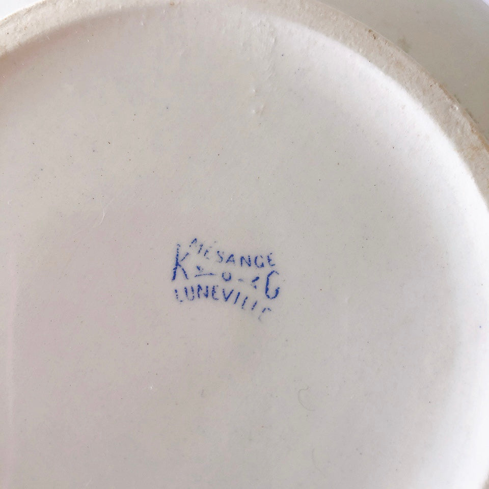 フランスアンティーク リュネヴィル　鳥柄 ピシェ ピッチャー　水差し アンティーク食器 ブロカント 蚤の市