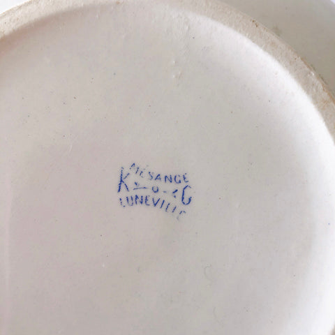 フランスアンティーク リュネヴィル　鳥柄 ピシェ ピッチャー　水差し アンティーク食器 ブロカント 蚤の市