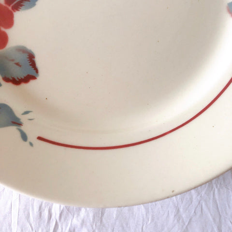 フランスアンティーク　バドンヴィレー　バラ柄ディナープレート　平皿　フランスアンティーク食器 ブロカントアンティーク 蚤の市