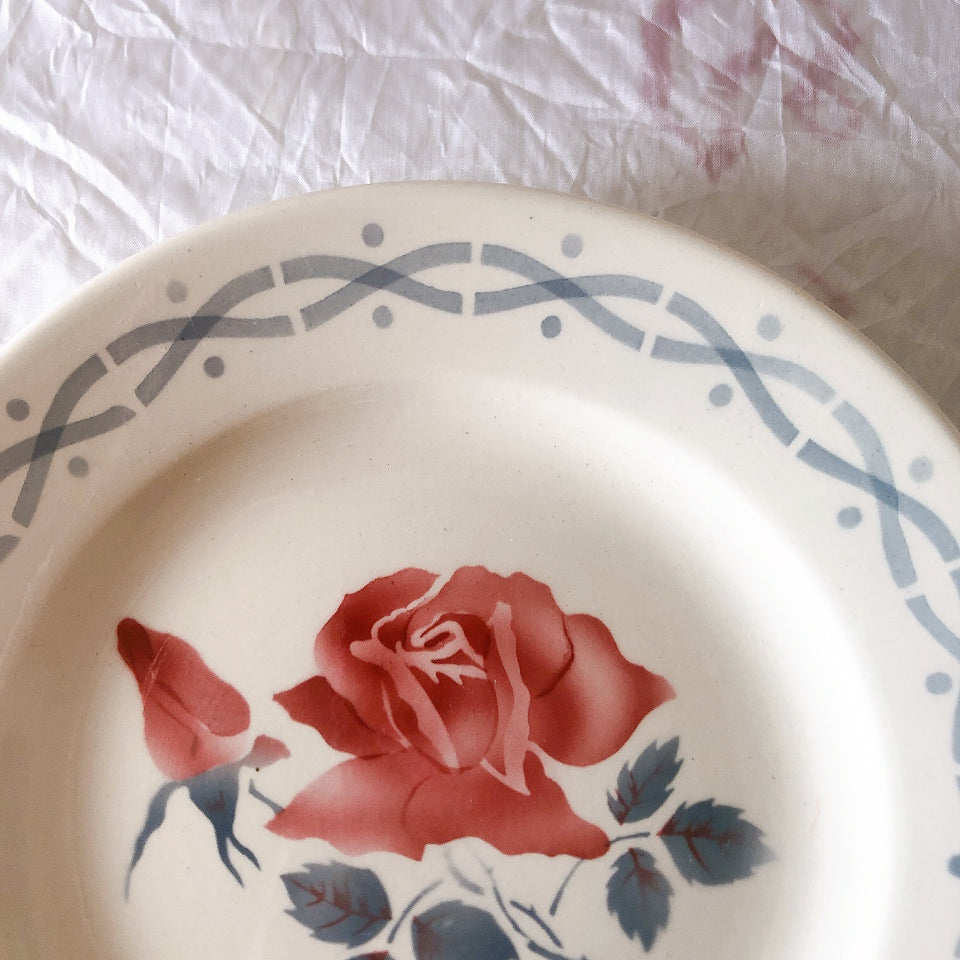 フランス ディゴワンサルグミンヌ   JANINE 花柄 デザートプレート  フランスアンティーク食器 フランス蚤の市・ブロカント