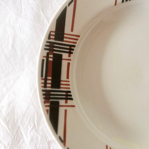 サンタマン　Saint amand バスク柄スーププレート、クルーズプレート フランスアンティーク食器 ブロカント 蚤の市