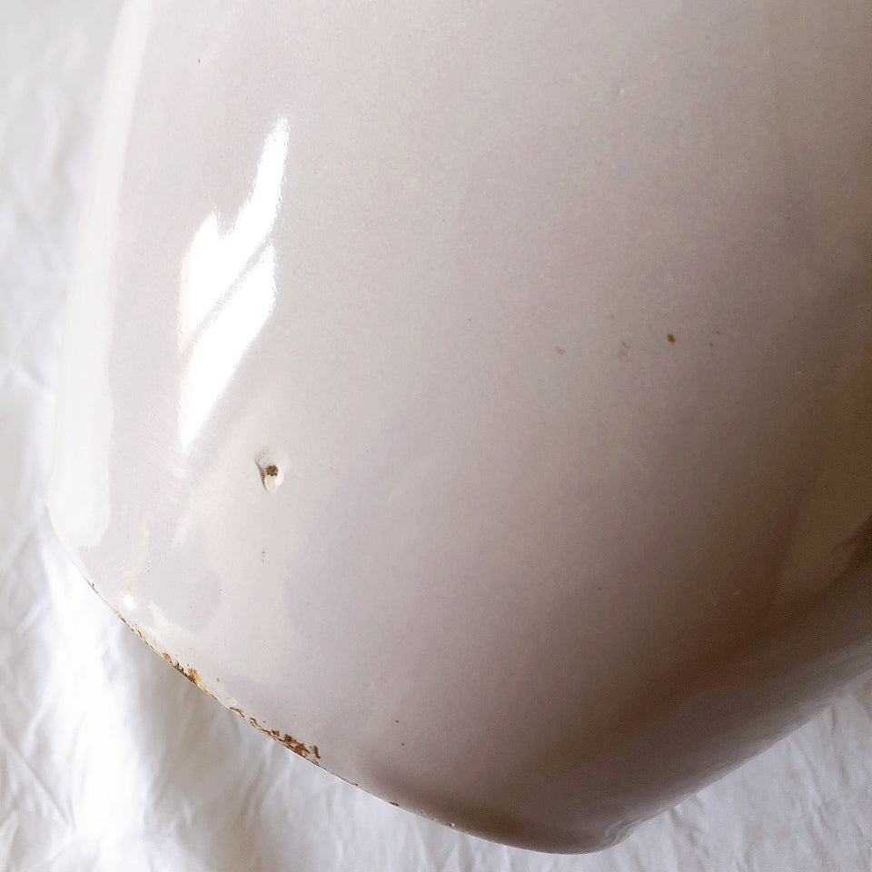 フランス　ルクルーゼ ヴィンテージ フォンデュ鍋 片手鍋蓋つき フランスアンティーク　ブロカント　蚤の市