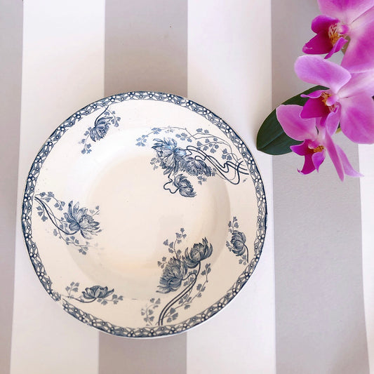 ご予約フランスアンティーク U&Cサルグミンヌ スーププレート 深皿 ”ROYAT” ロワイヤ c フランスアンティーク食器 ブロカント 蚤の市