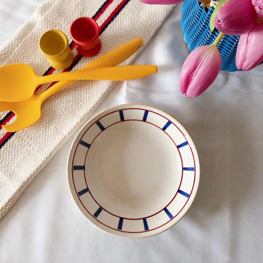 ディゴワンサルグミンヌ 『BASQUE』バスク柄 キャロットプレート ルージュ・マリン I フランスアンティーク食器 蚤の市 ブロカントアンティーク