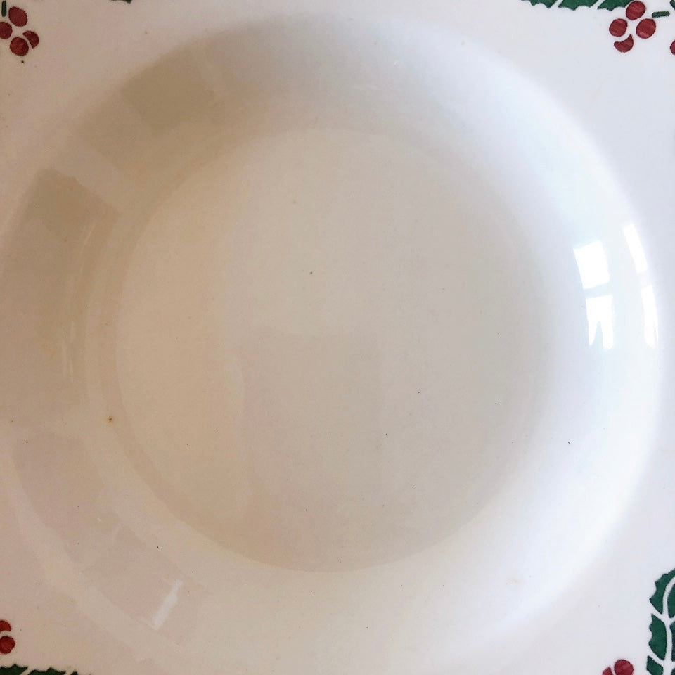 ご予約フランスアンティーク クレイユモントロー HOUX　柊　スーププレート・深皿 フランスアンティーク食器　ブロカント　蚤の市