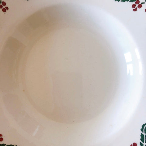 ご予約フランスアンティーク クレイユモントロー HOUX　柊　スーププレート・深皿 フランスアンティーク食器　ブロカント　蚤の市