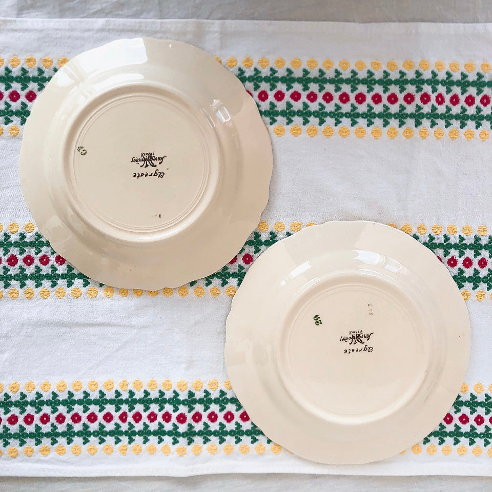 サルグミンヌ sarreguemines アグレスト 平皿 19cm A＆B 2枚セット フランスアンティーク食器 フランス蚤の市・ブロカント