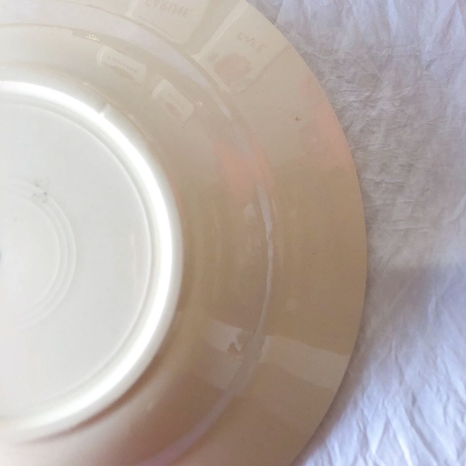 フランスアンティーク　バドンヴィレー　バラ柄スーププレート　深皿　フランスアンティーク食器 ブロカントアンティーク 蚤の市