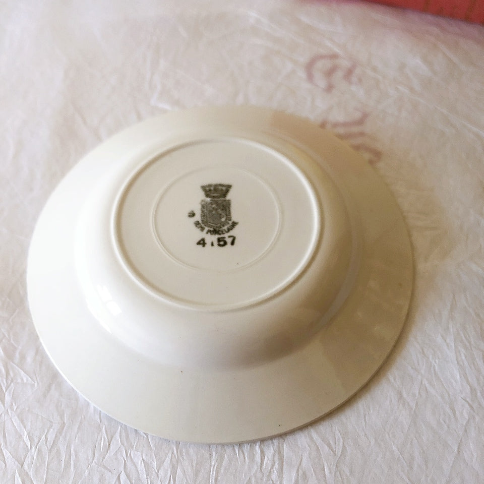 サンタマン　Saint amand バスク柄スーププレート、クルーズプレート フランスアンティーク食器 ブロカント 蚤の市