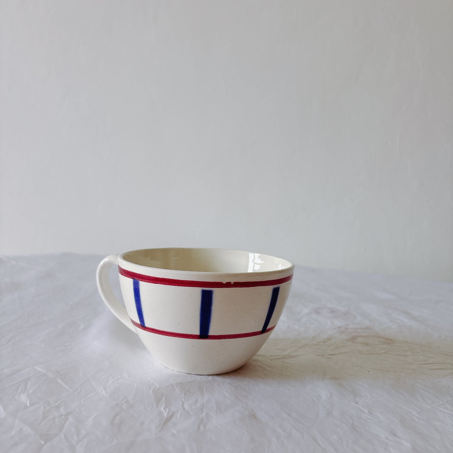 ディゴワンサルグミンヌ バスク柄 コーヒーカップ 200ml『ルージュ・マリン』 フランスアンティーク食器 蚤の市　ブロカント　バスク柄食器