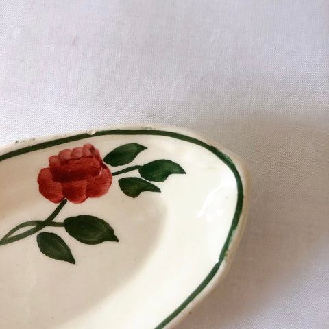 ショワジールロワ　HB & Cie Choisy le Roi『ローズ』ディネット　ラヴィエ　2個セット　ランスアンティーク食器　ブロカントアンティーク　蚤の市