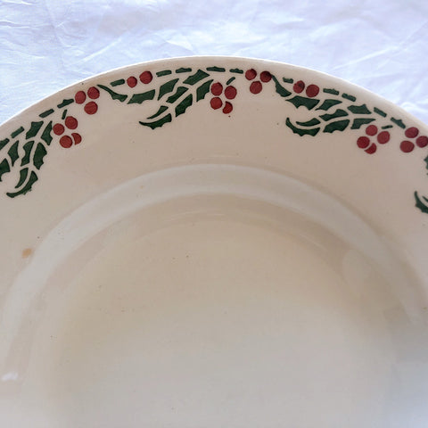 ご予約フランスアンティーク クレイユモントロー HOUX　柊　スーププレート・深皿 フランスアンティーク食器　ブロカント　蚤の市