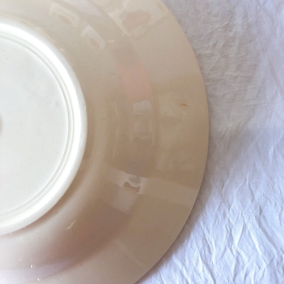 フランスアンティーク　バドンヴィレー　バラ柄スーププレート　深皿　フランスアンティーク食器 ブロカントアンティーク 蚤の市