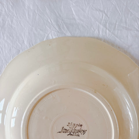 フランス ディゴワン＆サルグミンヌ 花リム スーププレート 深皿 フランスアンティーク食器 ブロカント　蚤の市