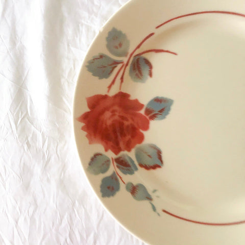 フランスアンティーク　バドンヴィレー　バラ柄ディナープレート　平皿　フランスアンティーク食器 ブロカントアンティーク 蚤の市