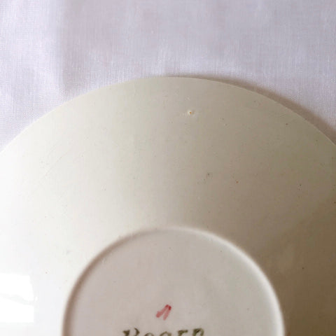 クレイユモントロー HBCM Béarn バスク柄カップ＆ソーサー「レッドーｘブルー」  フランスアンティーク食器 ブロカント バスク柄アンティーク