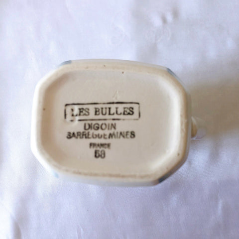 ディゴワンサルグミンヌ Digoin＆sarreguemines LES BULLES アールデコ柄ポット　ミルクポット B フランスアンティーク食器 蚤の市 ブロカントアンティーク