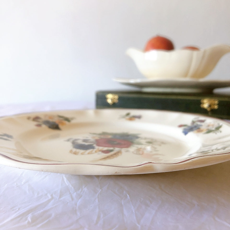 フランス サルグミンヌ sarreguemines アグレスト ディナープレート 23.3㎝  フランスアンティーク食器 フランス蚤の市・ブロカント