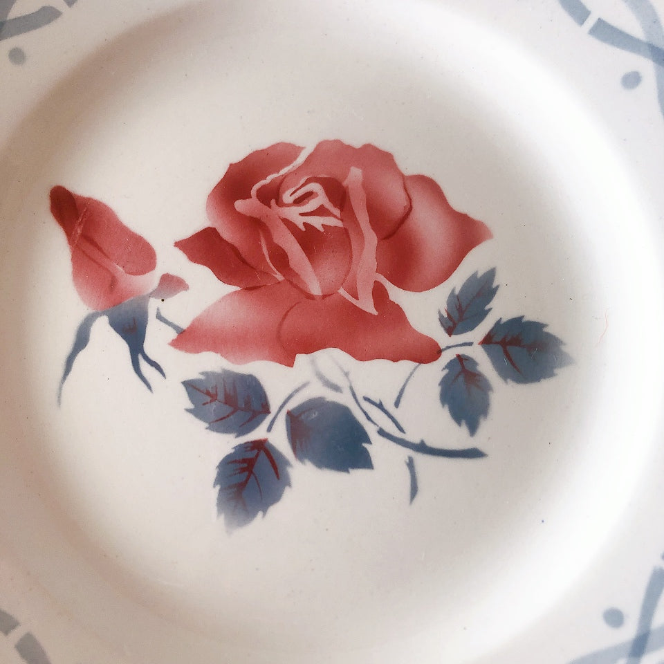 フランス ディゴワンサルグミンヌ   JANINE 花柄 デザートプレート  フランスアンティーク食器 フランス蚤の市・ブロカント