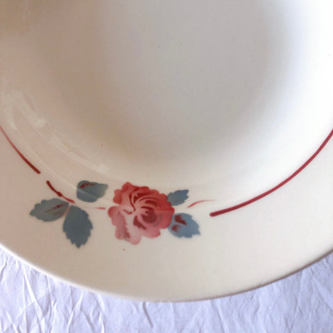フランスアンティーク　バドンヴィレー　バラ柄スーププレート　深皿　フランスアンティーク食器 ブロカントアンティーク 蚤の市