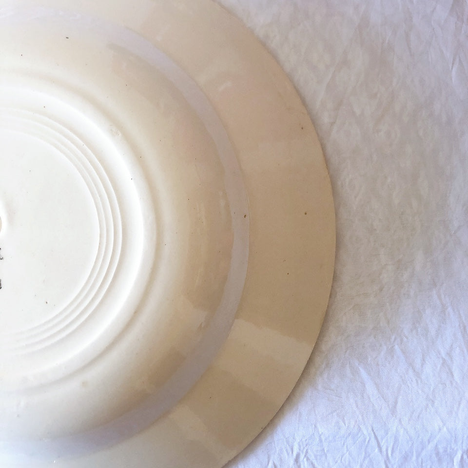 ご予約フランスアンティーク クレイユモントロー HOUX　柊　スーププレート・深皿 フランスアンティーク食器　ブロカント　蚤の市