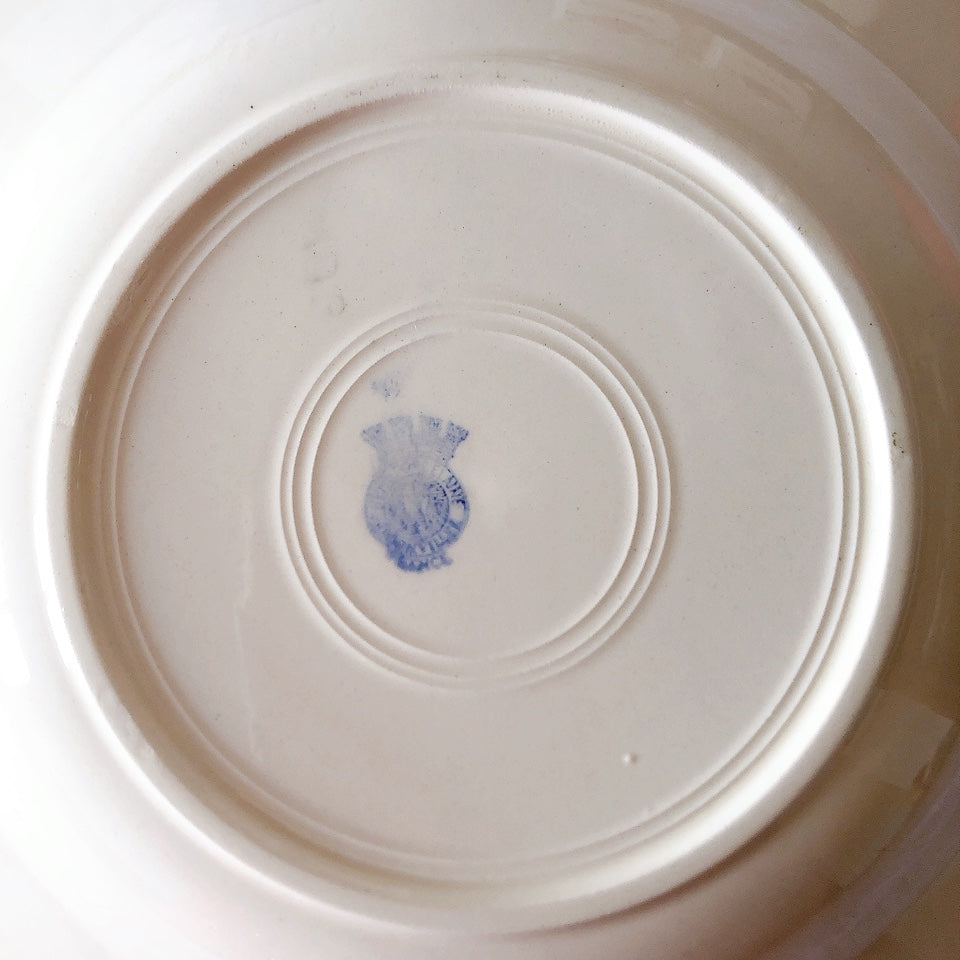 フランスアンティーク　バドンヴィレー　バラ柄スーププレート　深皿　フランスアンティーク食器 ブロカントアンティーク 蚤の市