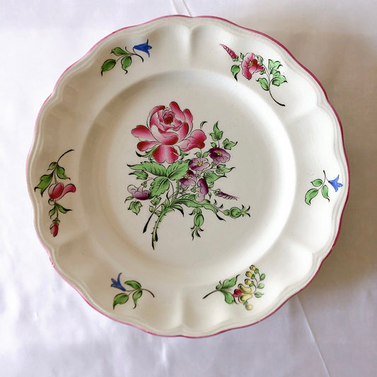 リュネヴィル " Réverbère"シリーズ ディナープレート 平皿 a フランスアンティーク食器 蚤の市 ブロカント