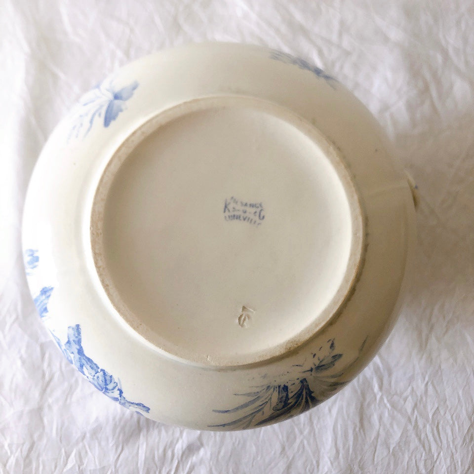 フランスアンティーク リュネヴィル　鳥柄 ピシェ ピッチャー　水差し アンティーク食器 ブロカント 蚤の市