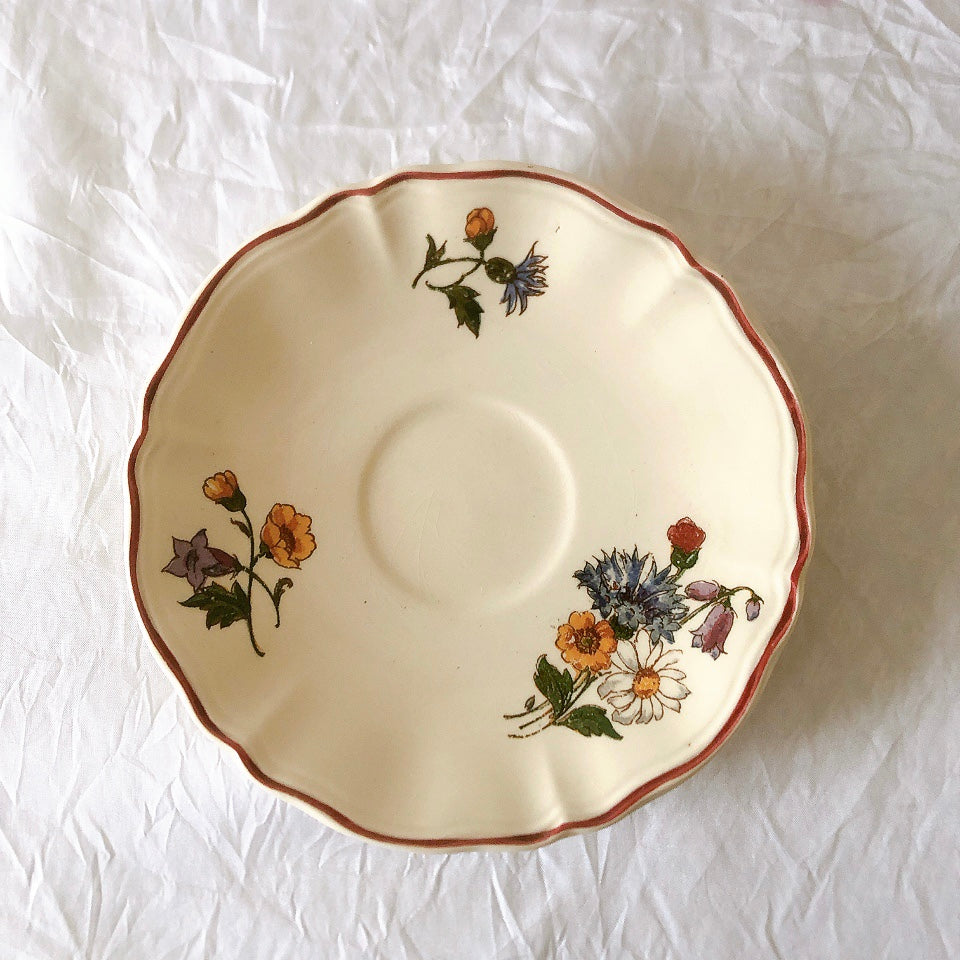 ディゴワンサルグミンヌ Digoin＆sarreguemines アグレスト コーヒーカップ＆ソーサー２客セット フランスアンティーク食器 フランス蚤の市・ブロカント