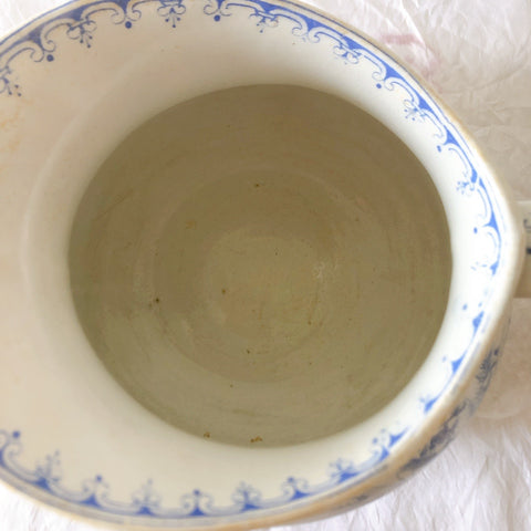 フランスアンティーク リュネヴィル　鳥柄 ピシェ ピッチャー　水差し アンティーク食器 ブロカント 蚤の市