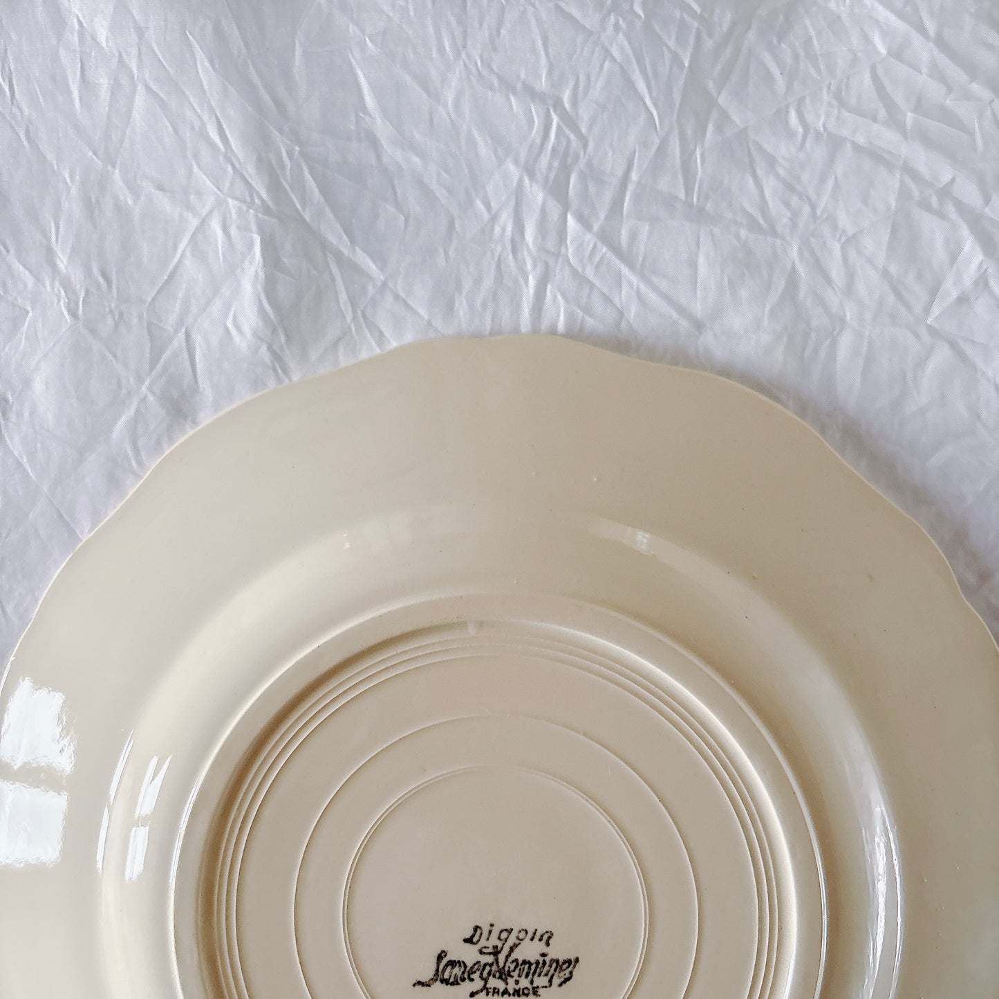 フランス ディゴワン＆サルグミンヌ 花リム ディナープレート 平皿 フランスアンティーク食器 ブロカント　蚤の市
