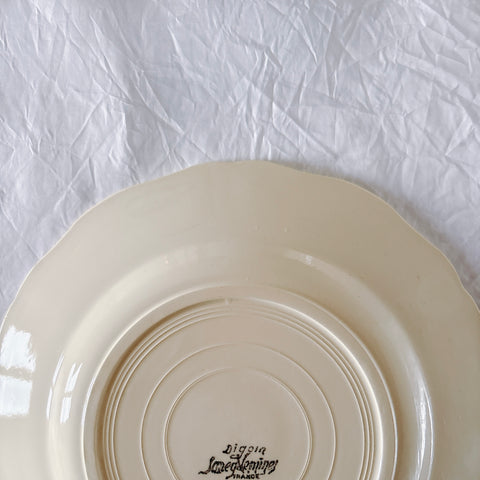 フランス ディゴワン＆サルグミンヌ 花リム ディナープレート 平皿 フランスアンティーク食器 ブロカント　蚤の市