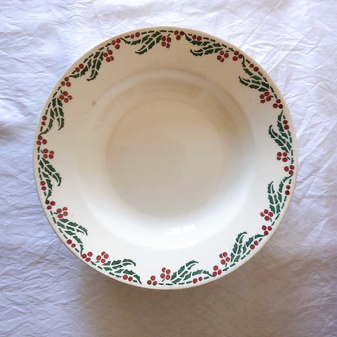 ご予約フランスアンティーク クレイユモントロー HOUX　柊　スーププレート・深皿 フランスアンティーク食器　ブロカント　蚤の市