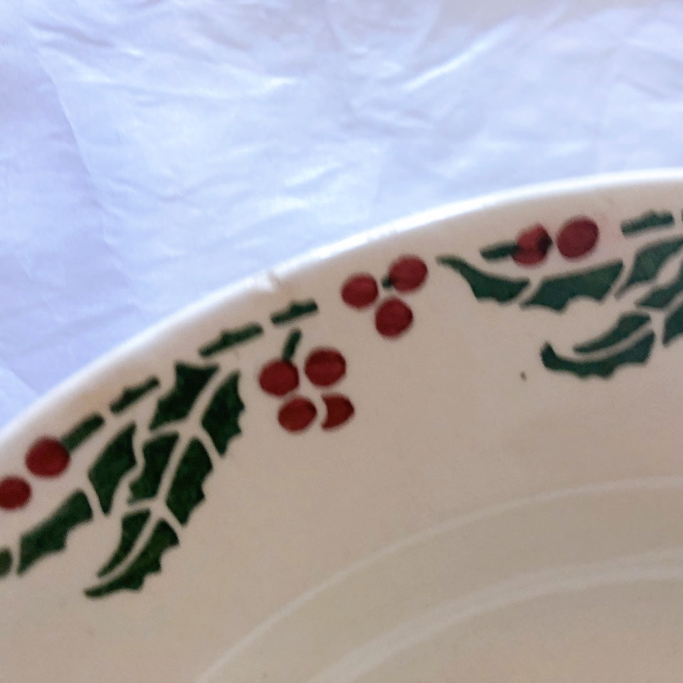 ご予約フランスアンティーク クレイユモントロー HOUX　柊　スーププレート・深皿 フランスアンティーク食器　ブロカント　蚤の市