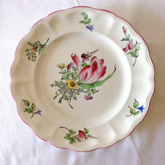 リュネヴィル " Réverbère"シリーズ ディナープレート 平皿 c フランスアンティーク食器 蚤の市 ブロカント