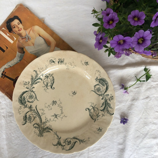 GIEN ジアン Rinceaux 大皿 ラウンドプレート フランスアンティーク食器・皿・プレート ブロカント