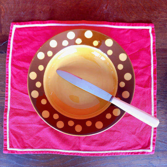 フランス アンティークスーププレート 深皿 C ディゴワン&サルグミンヌ マロンドット柄 人気シリーズ アンティーク食器 ヴィンテージ食器 ブロカント 蚤の市