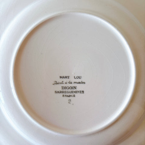 フランスアンティーク ディゴワンサルグミンヌ MARY LOU マリールー デザートプレート 花柄 Digoin Sarreguemines アンティーク食器