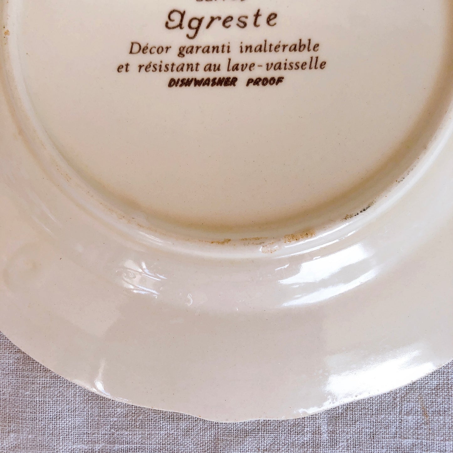 サルグミンヌ sarreguemines アグレスト 平皿 16cm C フランスアンティーク食器 フランス蚤の市・ブロカント