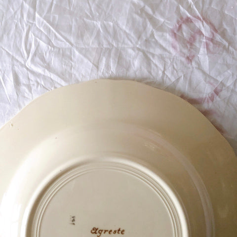 ディゴワンサルグミンヌ Digoin＆sarreguemines アグレスト 深皿 クルーズプレート 23㎝ フランスアンティーク食器 フランス蚤の市・ブロカント