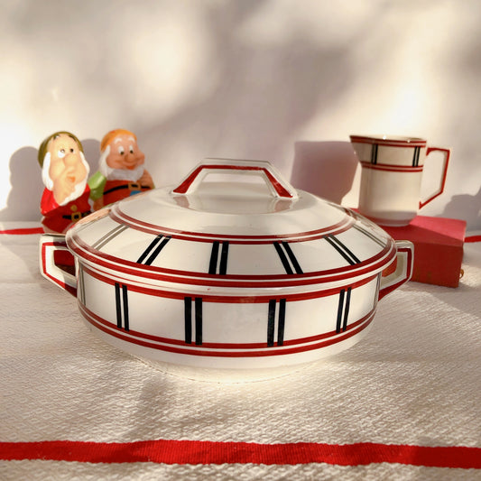 ムーランデルー Moulin des Loups バスク柄スーピエール/レギュミエール フランスアンティーク食器 バスク柄アンティーク