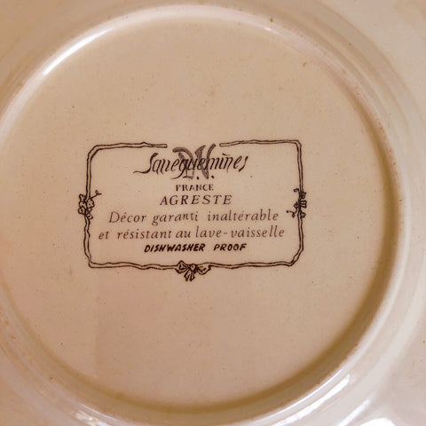 サルグミンヌ sarreguemines アグレスト 平皿 cm B フランスアンティーク食器 フランス蚤の市・ブロカント