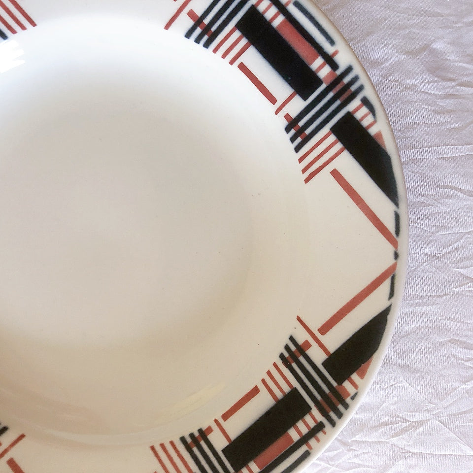 サンタマン　Saint amand バスク柄スーププレート、クルーズプレート フランスアンティーク食器 ブロカント 蚤の市