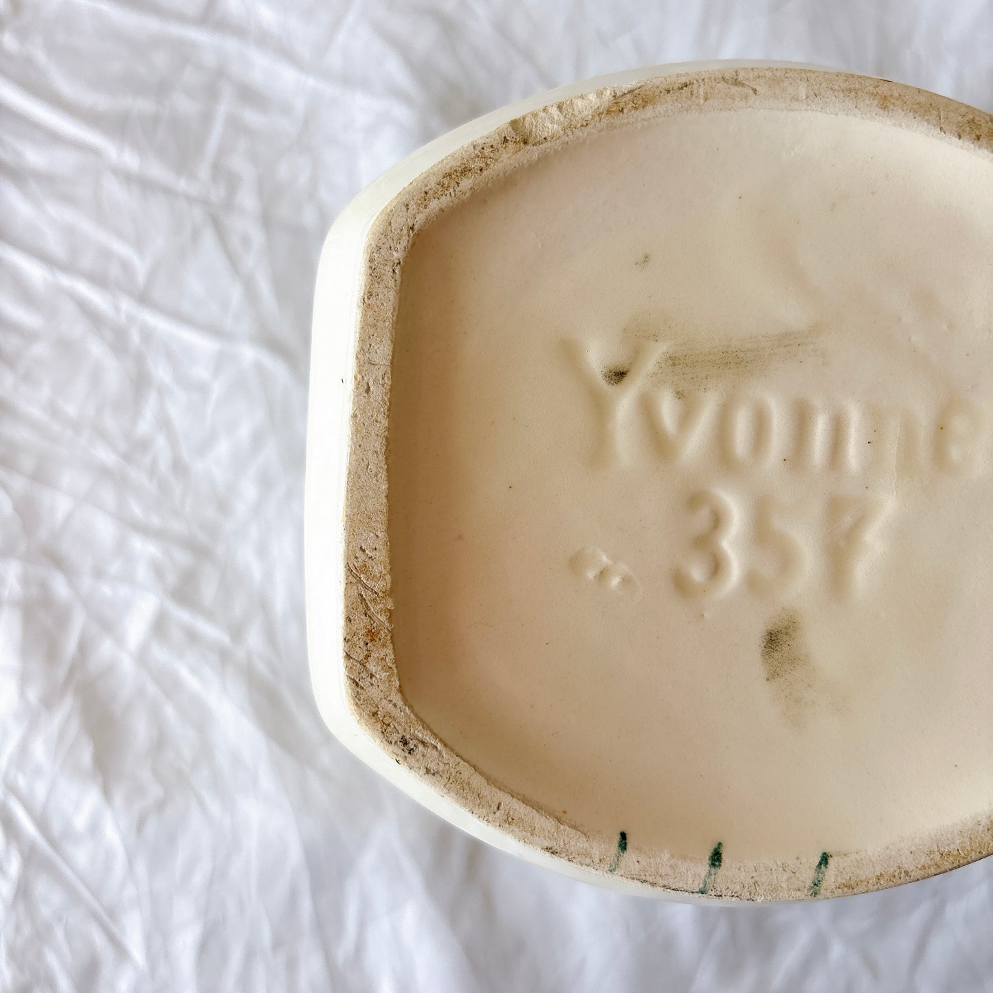 フランスヴィンテージ  アールデコ幾何学模様　陶器キャニスター  フランスアンティーク食器　ブロカント　蚤の市