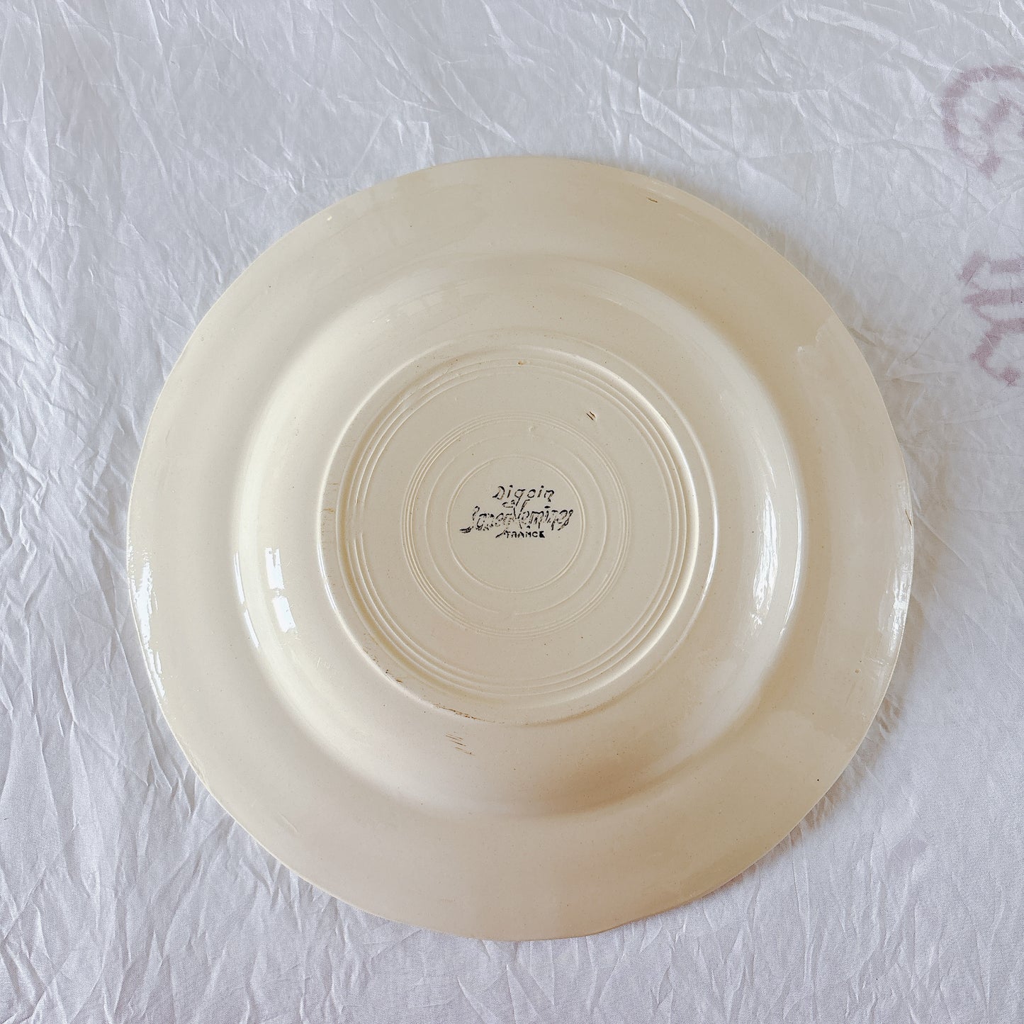 フランス ディゴワン＆サルグミンヌ 花リム スーププレート 深皿 フランスアンティーク食器 ブロカント　蚤の市